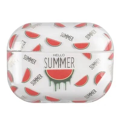 Pro 2 Hard PC Earbud Case Lacquered Fruit Flower Pattern Bluetooth Earphone Protective Cover - Watermelon