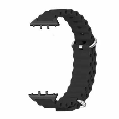 For Samsung Galaxy Fit3 Replacement Strap Drop-resistant Silicone Watch Band - Black