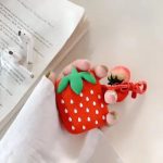 For Apple AirPods 2nd gen. Strawberry Pattern Silicone Case - Red