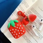 For Apple AirPods 2nd gen. Strawberry Pattern Silicone Case - Red
