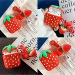 For Apple AirPods 2nd gen. Strawberry Pattern Silicone Case - Red