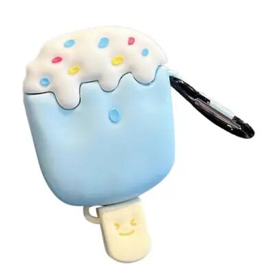 For Apple AirPods 3 Cartoon Ice Cream Design Earphone Cover Silicone Drop-proof Case with Anti-lost Buckle