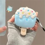 For Apple AirPods 3 Cartoon Ice Cream Design Earphone Cover Silicone Drop-proof Case with Anti-lost Buckle