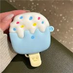 For Apple AirPods 3 Cartoon Ice Cream Design Earphone Cover Silicone Drop-proof Case with Anti-lost Buckle