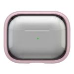 For Apple AirPods Pro 2 Case PC+TPU Bluetooth Earbud Cover Phone Stand with Carabiner - Transparent Pink