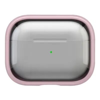 For Apple AirPods Pro 2 Case PC+TPU Bluetooth Earbud Cover Phone Stand with Carabiner - Transparent Pink