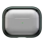 For Apple AirPods Pro 2 Case PC+TPU Bluetooth Earbud Cover Phone Stand with Carabiner - Transparent Army Green