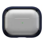 For Apple AirPods Pro 2 Case PC+TPU Bluetooth Earbud Cover Phone Stand with Carabiner - Transparent Deep Blue