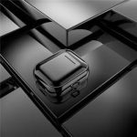 For Apple AirPods Pro 2 Charging Case Cover with Strap, Bluetooth Headset Soft TPU Case - Black