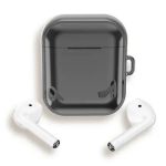For Apple AirPods Pro 2 Charging Case Cover with Strap, Bluetooth Headset Soft TPU Case - Black