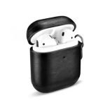 For Apple AirPods 2nd gen.ICARER Cowhide Leather AirPods Case with Strap - Black