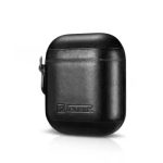 For Apple AirPods 2nd gen.ICARER Cowhide Leather AirPods Case with Strap - Black