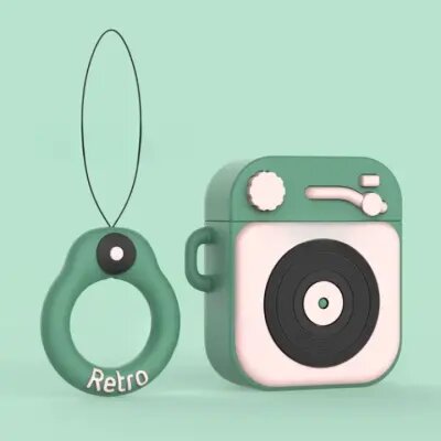 For Apple AirPods 2nd gen.Silicone Earphone Case+Finger Ring Strap - Dark Green For Apple AirPods 2nd gen.Silicone Earphone Case+Finger Ring Strap - Dark Green