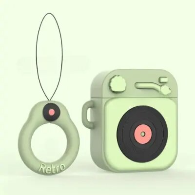 For Apple AirPods 2nd gen.Silicone Earphone Case+Finger Ring Strap - Light Green For Apple AirPods 2nd gen.Silicone Earphone Case+Finger Ring Strap - Light Green