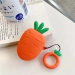 For Apple AirPods 2nd gen. Silicone Cover with Ring- Carrot