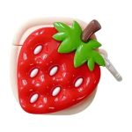 For Apple AirPods 2nd gen. Silicone Cover with Buckle - Strawberry
