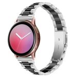 Watch4 316L Stainless Steel 3-Bead Watch Strap 20mm Replace Band - Silver+Black