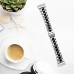 Watch4 316L Stainless Steel 3-Bead Watch Strap 20mm Replace Band - Silver+Black