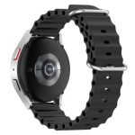 Gear Sport Universal 20mm Wave Design Silicone Replacement Strap Solid Color Wrist Band - Black