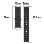 Gear Sport Universal 20mm Wave Design Silicone Replacement Strap Solid Color Wrist Band - Black