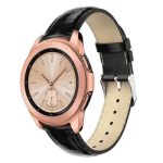For Samsung Galaxy Watch 42mm, Smart Watch Strap Bracelet 20mm Crocodile Texture Genuine Leather - Black