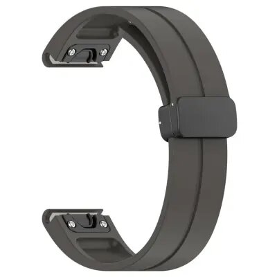 Huawei Watch GT 3 42mm Watch Strap Black Buckle 20mm Magnetic Silicone Band - Dark Grey
