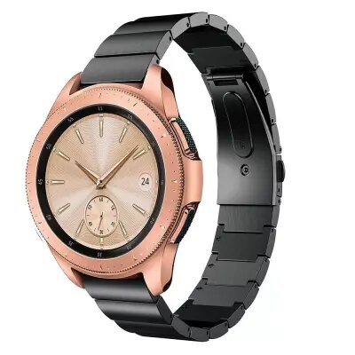 for Samsung Galaxy Watch 42mm, Width: 20mm Stainless Steel Watch Strap  - Black