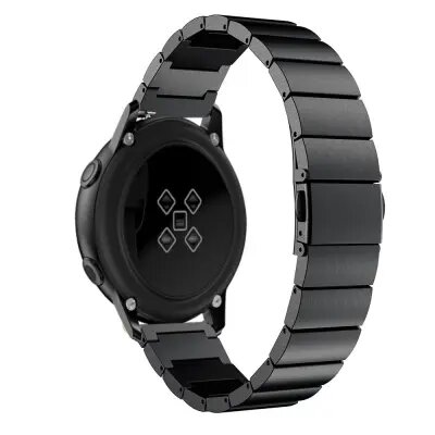 Stainless Steel Watch Band 20mm for Samsung Galaxy Watch Active, Smart Watch Replacement Strap - Black