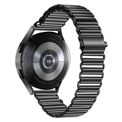 46mm Stainless Steel Wrist Band 20mm Adjustable Hollow Watch Strap - Black