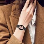 46mm Stainless Steel Wrist Band 20mm Adjustable Hollow Watch Strap - Black