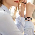 46mm Stainless Steel Wrist Band 20mm Adjustable Hollow Watch Strap - Black