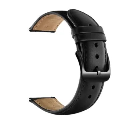 Gear Sport (S4) 20mm Cowhide Leather Watch Band - Black