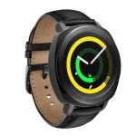 Gear Sport (S4) 20mm Cowhide Leather Watch Band - Black