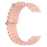 Gear Sport Universal 20mm Wave Design Silicone Replacement Strap Solid Color Wrist Band - Pink