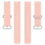Gear Sport Universal 20mm Wave Design Silicone Replacement Strap Solid Color Wrist Band - Pink