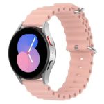Gear Sport Universal 20mm Wave Design Silicone Replacement Strap Solid Color Wrist Band - Pink