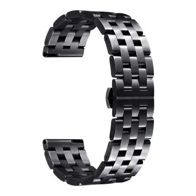 20mm Stainless Steel Watch Band Wrist Strap Replacement for Samsung Galaxy Watch 42mm - Black