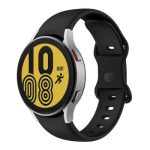 For Samsung Galaxy Watch 5 Silicone Watch Band Quick Release 20mm Wrist Strap with Butterfly Buckle - Black