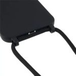 Shockproof Cover for iPhone 15 Pro Slim Case TPU Phone Shell with Long Strap - Black