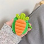 For Apple AirPods 2nd gen.Creative Fruit Earphone Case Silicone Cover with Buckle - Carrot