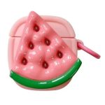 For Apple AirPods 2nd gen. Creative Fruit Earphone Case Silicone Cover with Buckle - Watermelon