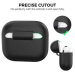 AHASTYLE PT176 For Apple AirPods 3 Silicone Protective Case Bluetooth Earphone Anti-drop Cover with Anti-dust Charging Port Plug - Black