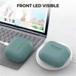 AHASTYLE PT176 For Apple AirPods 3 Silicone Protective Case Bluetooth Earphone Anti-drop Cover with Anti-dust Charging Port Plug - Green
