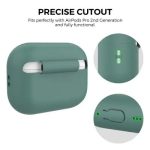 AHASTYLE PT187-G Shockproof Silicone Case for Apple AirPods Pro 2 Earphone Charging Bin Drop Protection Cover with Carrying Loop Strap - Green