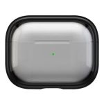 For Apple AirPods Pro 2 Case PC+TPU Bluetooth Earbud Cover Phone Stand with Carabiner - Transparent Black
