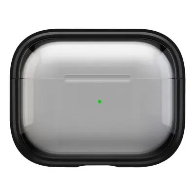 For Apple AirPods Pro 2 Case PC+TPU Bluetooth Earbud Cover Phone Stand with Carabiner - Transparent Black