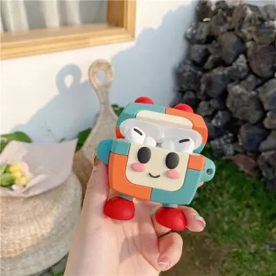 for Apple AirPods Pro Cartoon Robot Soft Silicone Protective Case Cover