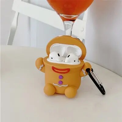 For Apple AirPods 2nd gen.Gingerbread Man Design Case Cover Silicone
