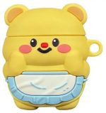For Apple AirPods 2nd gen. Silicone Earphone Case - Bear Yellow