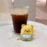 For Apple AirPods 2nd gen. Silicone Earphone Case - Bear Yellow